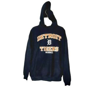 Detroit Tigers Hoodie Blue Graphic Hooded Sweatshirt MLB Baseball Small